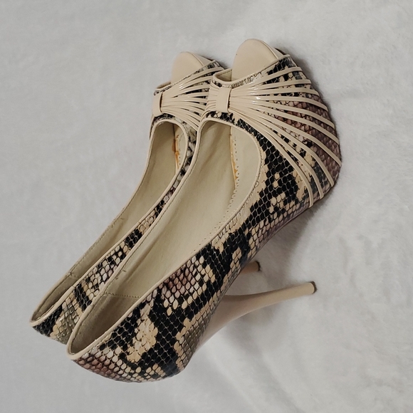 WILD DIVA Open toe animal print high heel shoes 8.5 (Ss33) - Picture 3 of 8